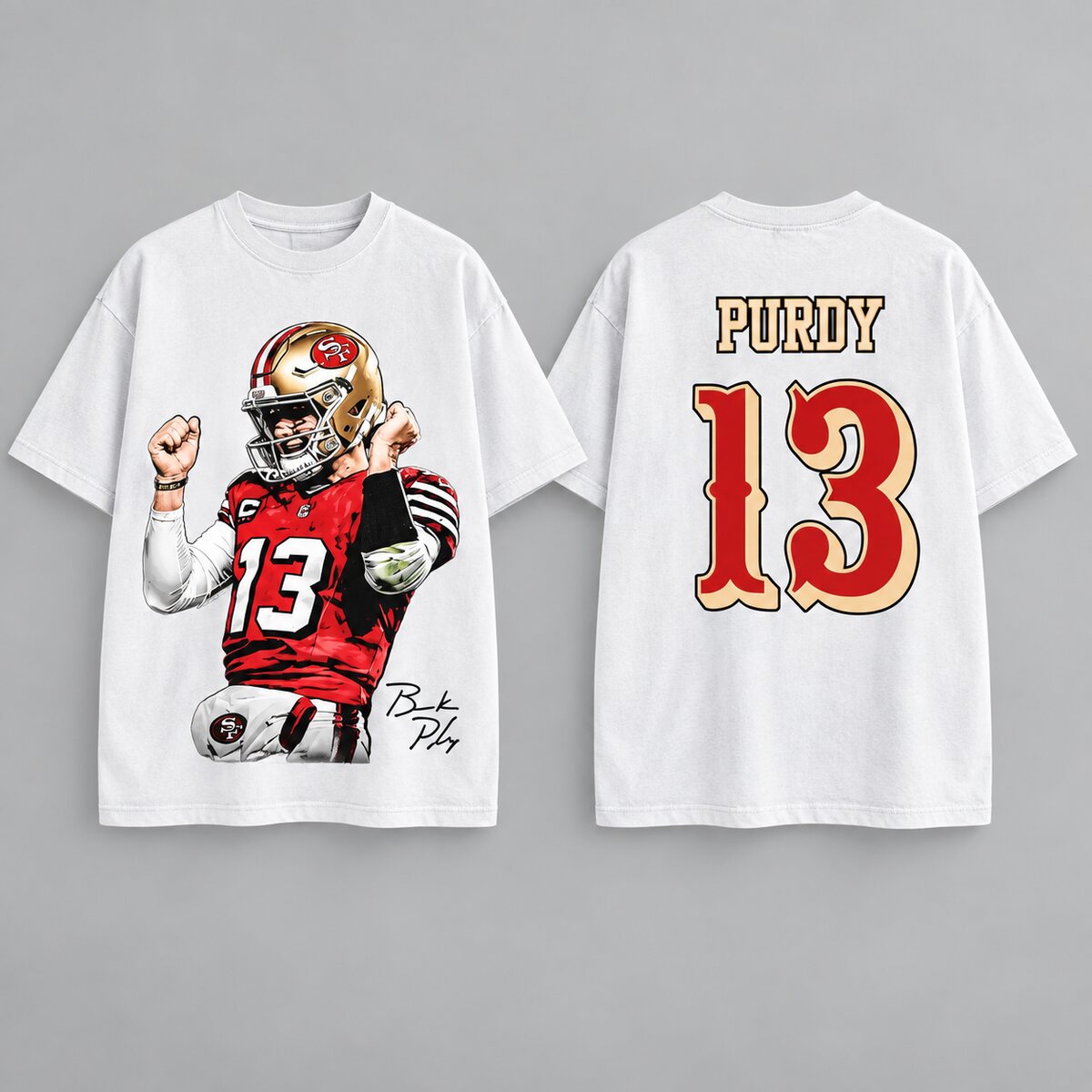 Brock Purdy #13 Vintage Washed T-Shirt/Sweatshirt/Hoodie – San Francisco Football Game Day Graphic Tee