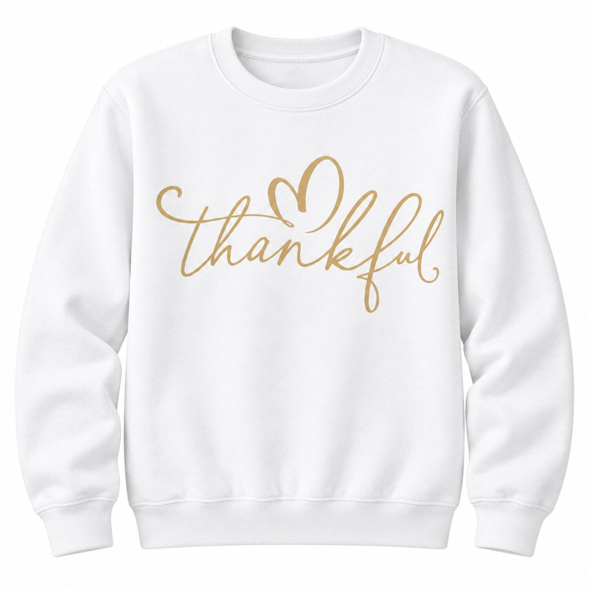Thankful Sweatshirt/Hoodie/T-Shirt – Minimalist Script Heart Graphic Crewneck, Cozy Fall Thanksgiving Pullover