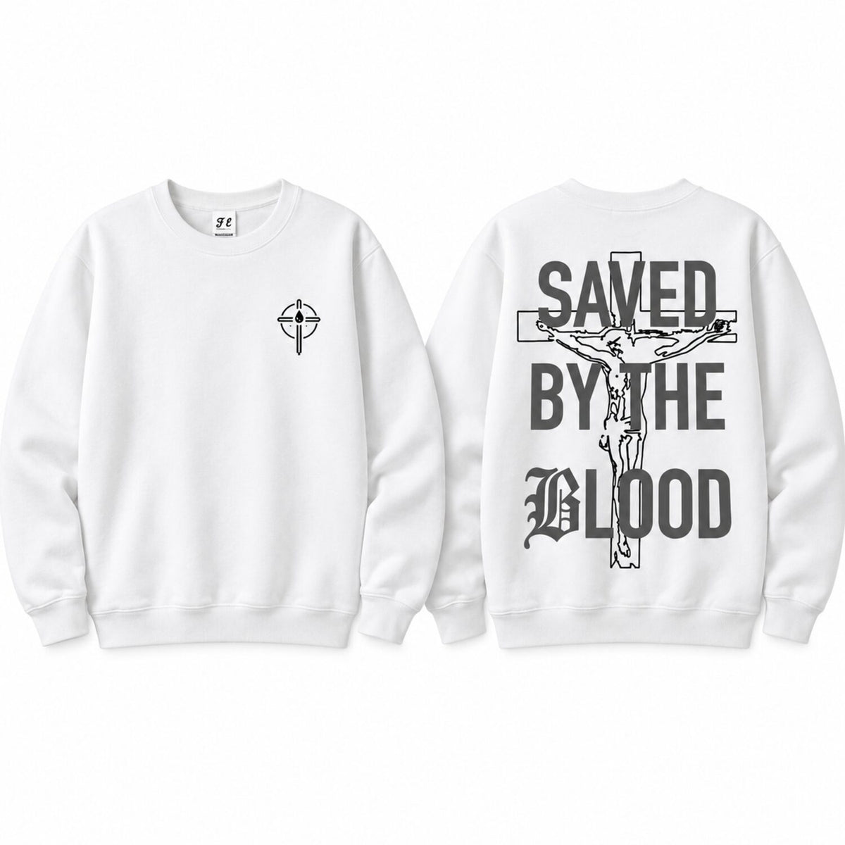 Saved By The Blood Christian T-Shirt/Sweatshirt/Hoodie – Gothic Jesus Cross Graphic Tee, Faith Streetwear Shirt
