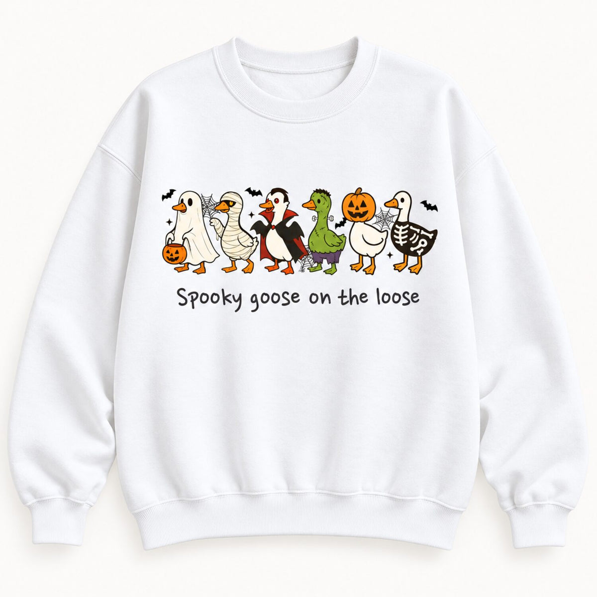 Spooky Goose on the Loose Sweatshirt/Hoodie/T-shirt – Cute Halloween Goose Graphic Crewneck