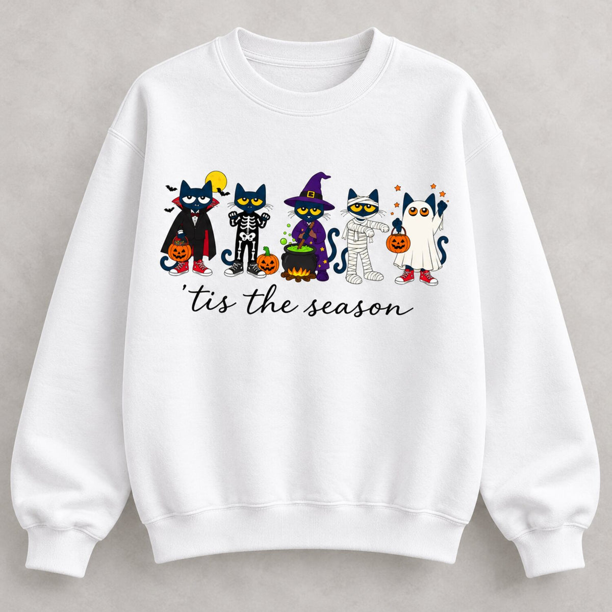 ’Tis the Season Halloween Cat Shirt/Sweatshirt/Hoodie – Cute Costume Cats Comfort Colors Graphic Tee