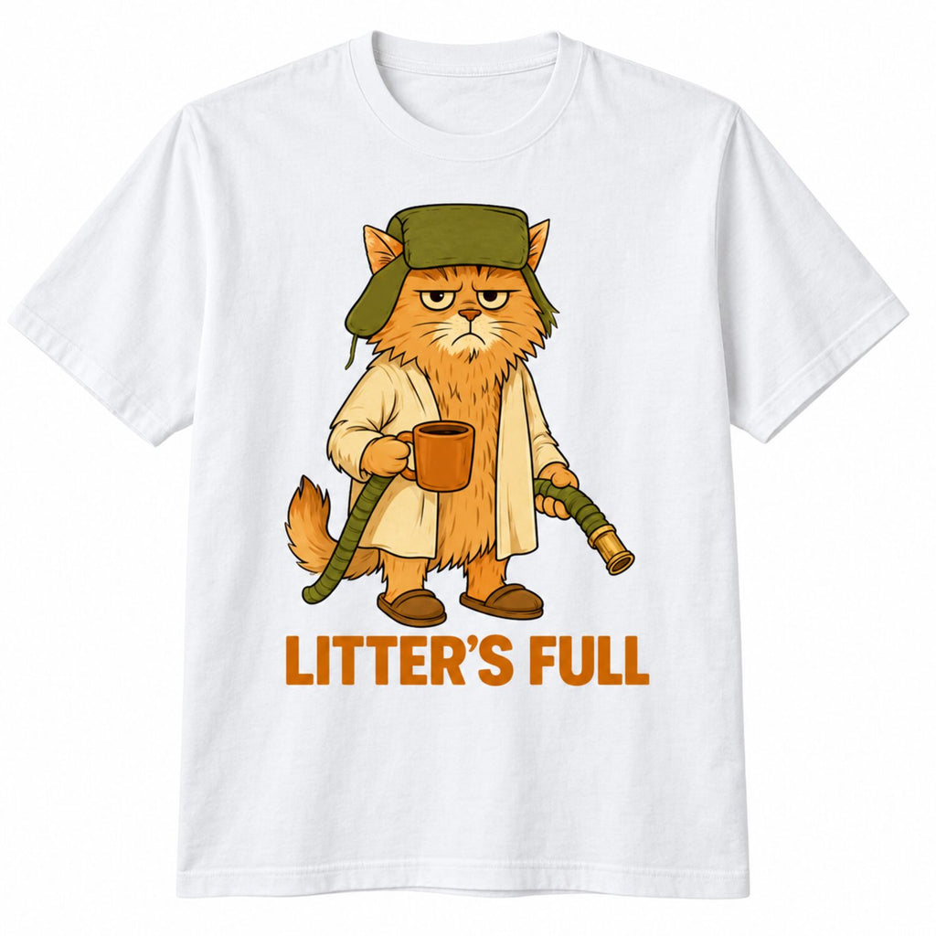 Litter’s Full Funny Cat Christmas T-Shirt/Sweatshirt/Hoodie – Retro Grumpy Cat Holiday Graphic Tee