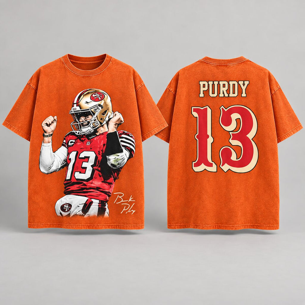Brock Purdy #13 Vintage Washed T-Shirt/Sweatshirt/Hoodie – San Francisco Football Game Day Graphic Tee