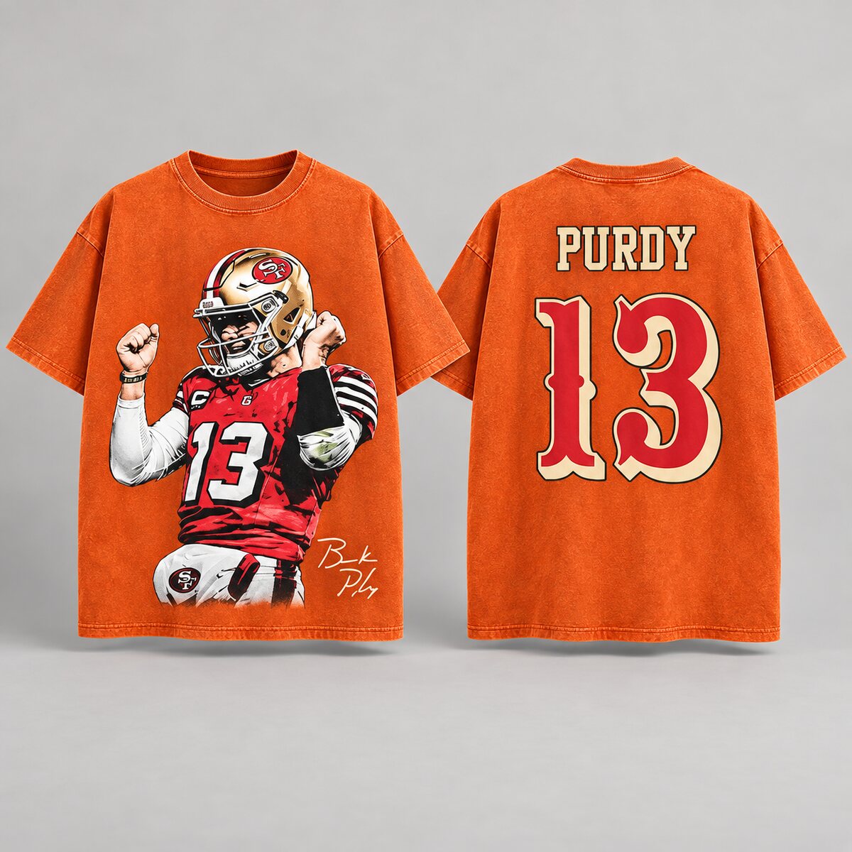 Brock Purdy #13 Vintage Washed T-Shirt/Sweatshirt/Hoodie – San Francisco Football Game Day Graphic Tee