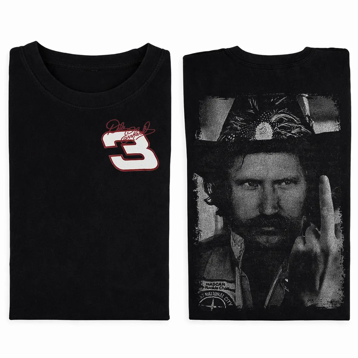 Dale Earnhardt  Middle Finger Vintage Racing Rebel T-Shirt/Sweatshirt/Hoodie – Nascar Lovers Racing Graphic  Tee