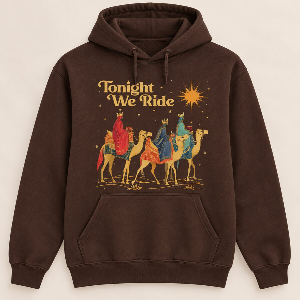 Tonight We Ride Christmas Sweatshirt/Hoodie/T-Shirt – Retro Three Wise Men Christian Crewneck