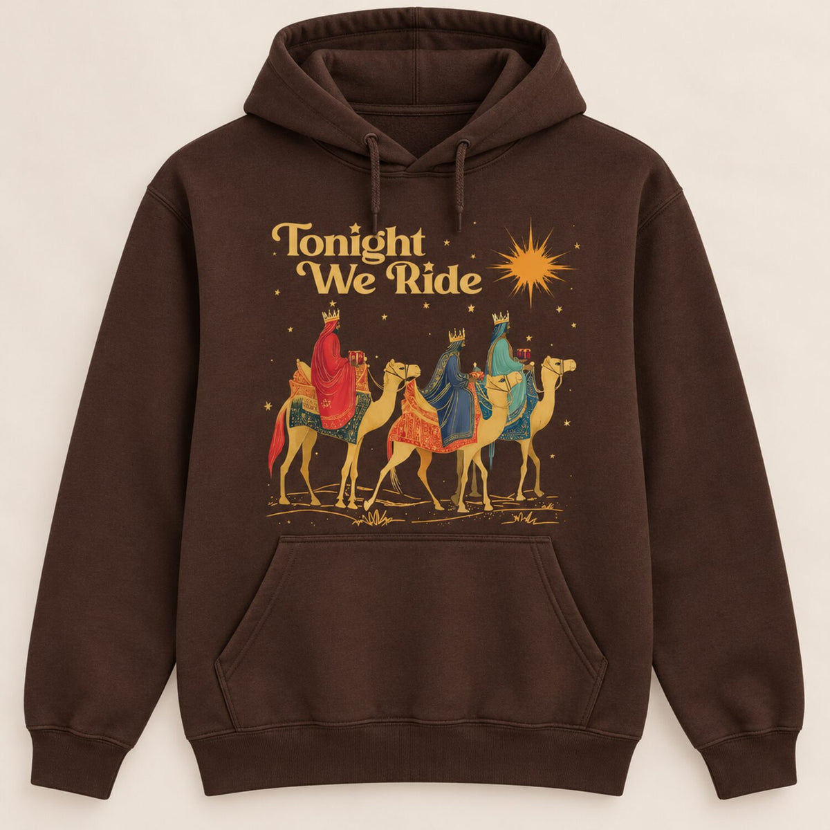 Tonight We Ride Christmas Sweatshirt/Hoodie/T-Shirt – Retro Three Wise Men Christian Crewneck