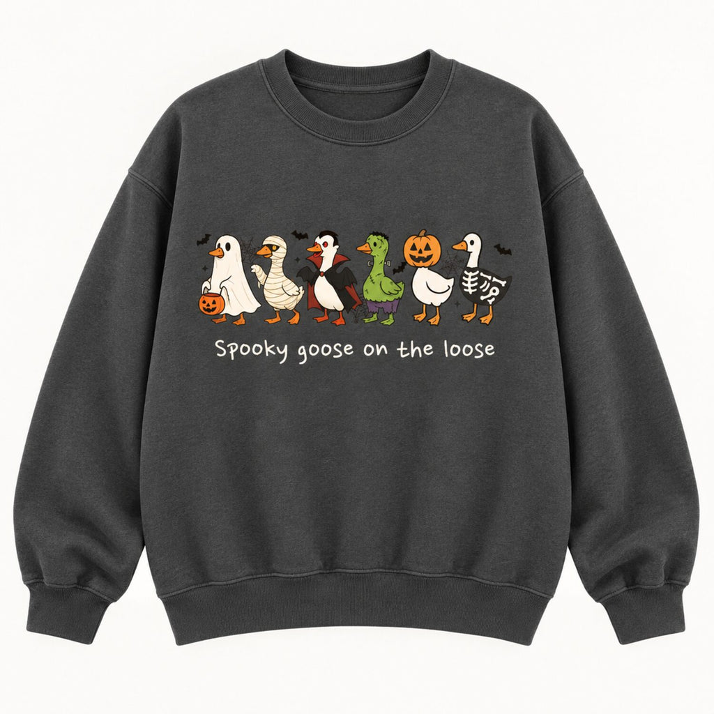 Spooky Goose on the Loose Sweatshirt/Hoodie/T-shirt – Cute Halloween Goose Graphic Crewneck