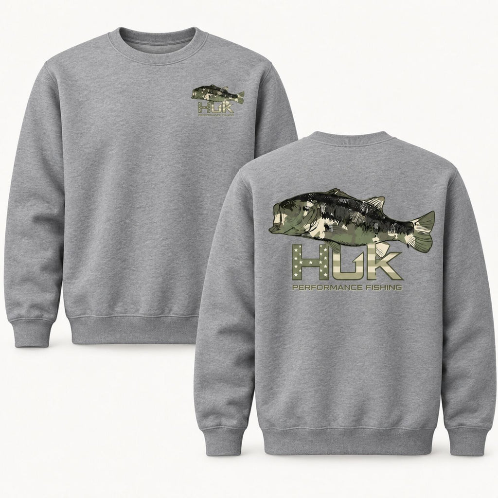 Men's Camo Bass Fishing Hoodie/Sweatshirt/T-Shirt – Outdoor Graphic Pullover Sweatshirt