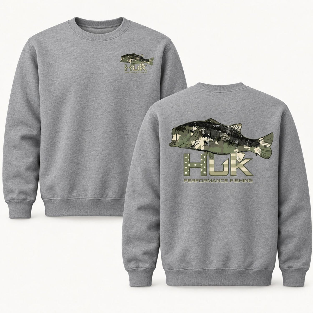Men's Camo Bass Fishing Hoodie/Sweatshirt/T-Shirt – Outdoor Graphic Pullover Sweatshirt