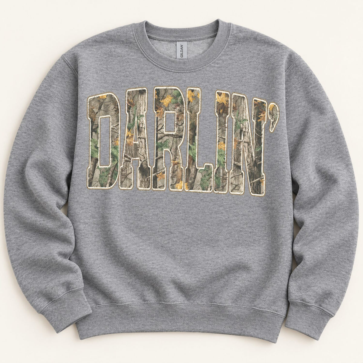 Darlin' Camo Sweatshirt/Hoodie/T-Shirt – Retro Southern Country Western Graphic Crewneck