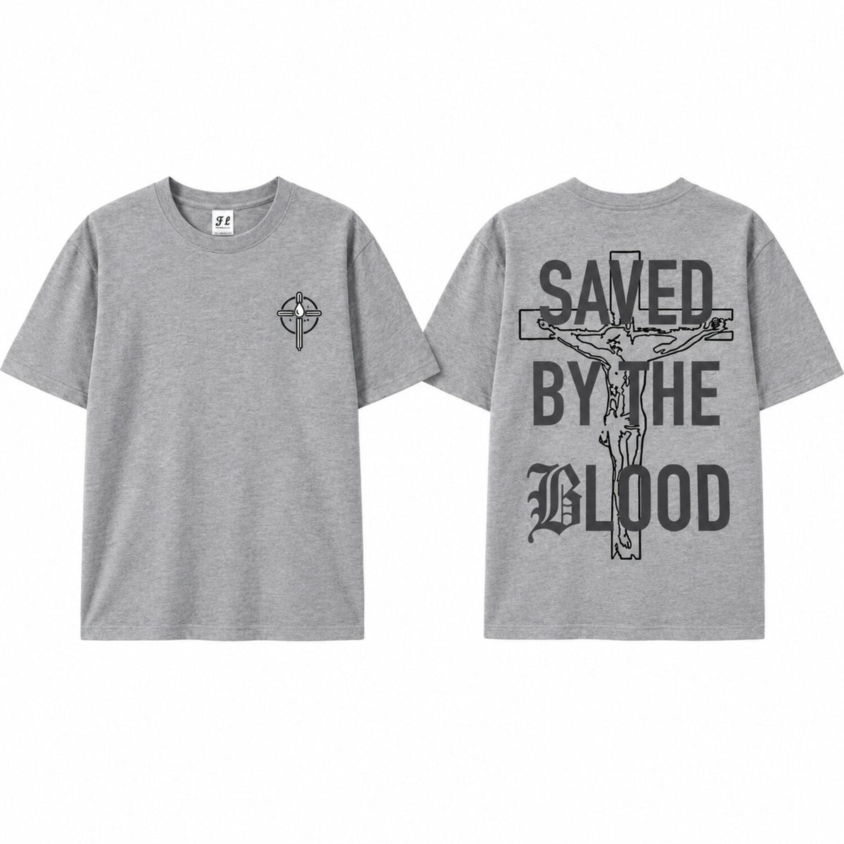 Saved By The Blood Christian T-Shirt/Sweatshirt/Hoodie – Gothic Jesus Cross Graphic Tee, Faith Streetwear Shirt