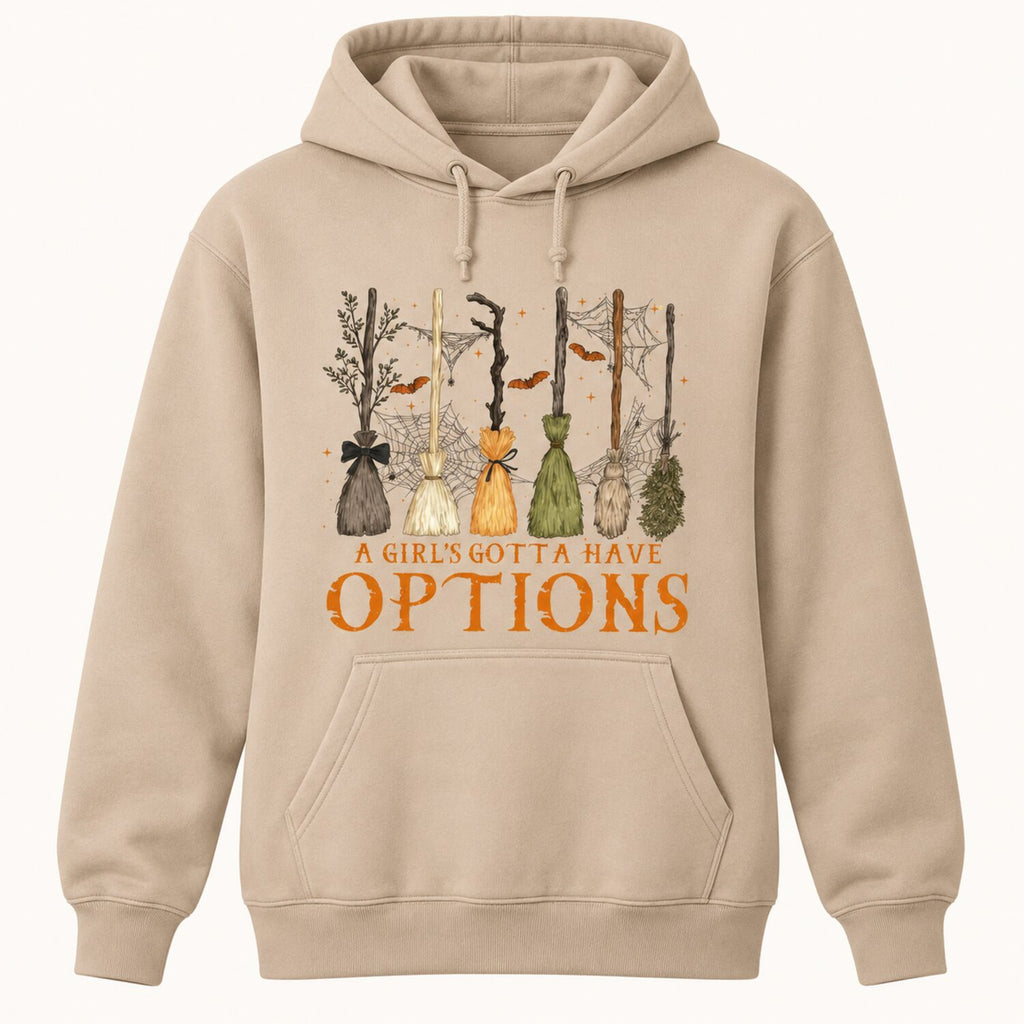 A Girl's Gotta Have Options Sweatshirt/Sweatshirt/Hoodie – Vintage Witchy Halloween Crewneck