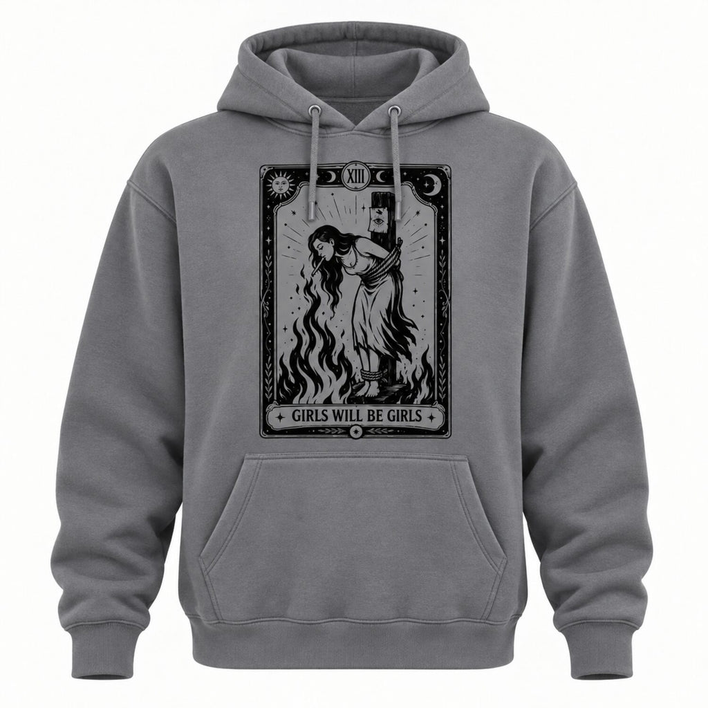 Girls Will Be Girls Sweatshirt/Hoodie/T-Shirt – Vintage Gothic Witch Tarot Graphic Crewneck