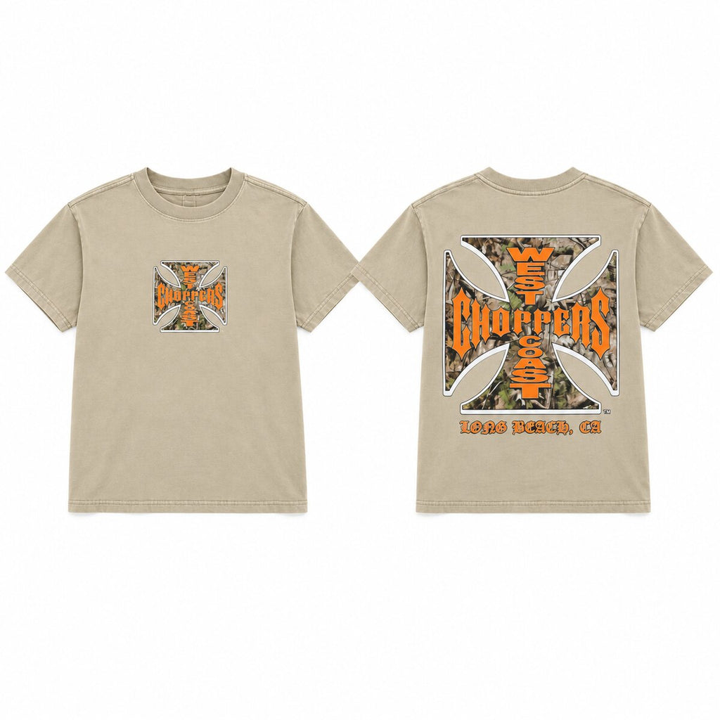 West Coast Choppers Camo Graphic T-Shirt/Sweatshirt/Hoodie – Vintage Washed Boxy Biker Tee