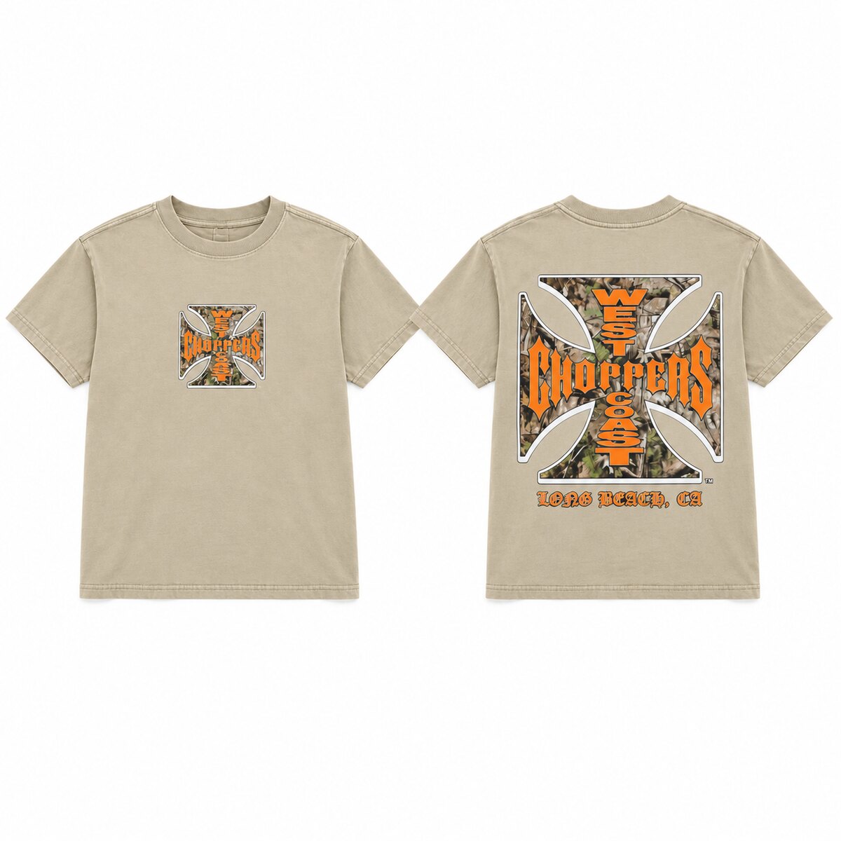 West Coast Choppers Camo Graphic T-Shirt/Sweatshirt/Hoodie – Vintage Washed Boxy Biker Tee