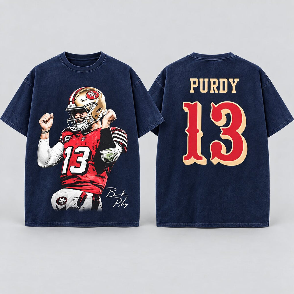 Brock Purdy #13 Vintage Washed T-Shirt/Sweatshirt/Hoodie – San Francisco Football Game Day Graphic Tee