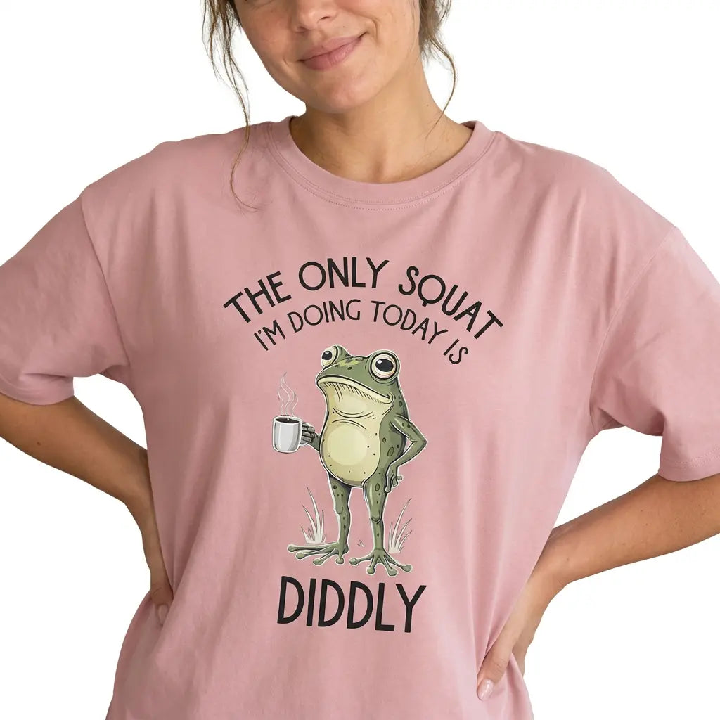 Funny Frog Graphic T-Shirt/Sweatshirt/Hoodie – Sarcastic Coffee Lover Tee , Cute Diddly Squat Shirt