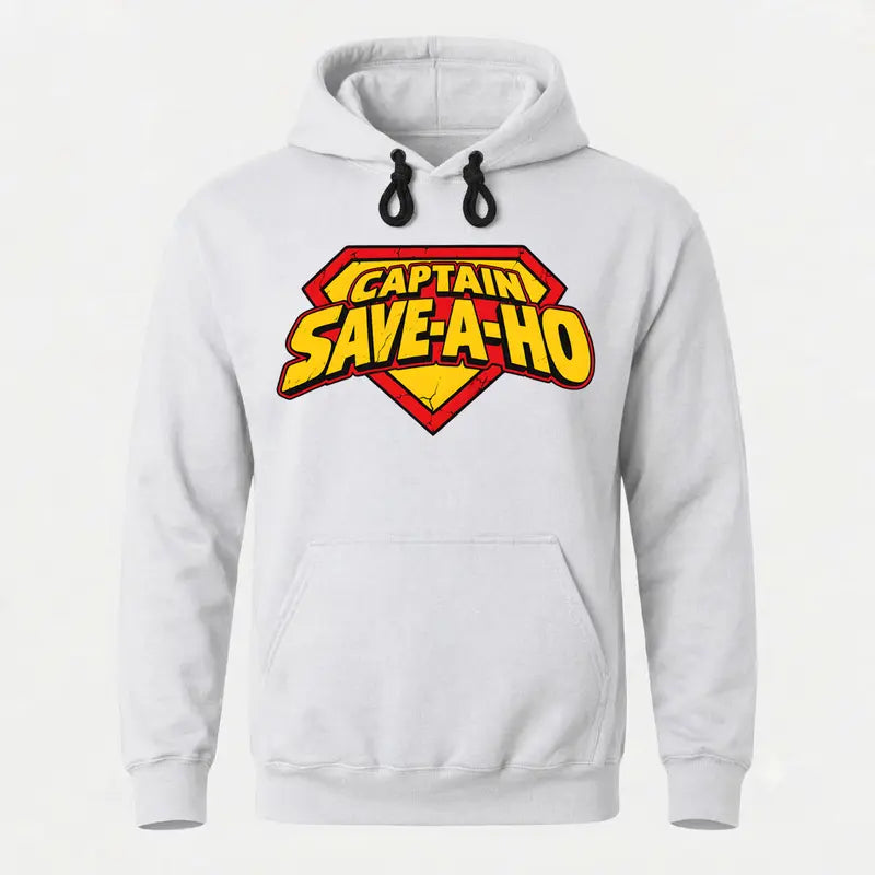 Captain Save-A-Ho Funny Graphic T-Shirt/Sweatshirt/Hoodie – Retro Superhero Parody Tee