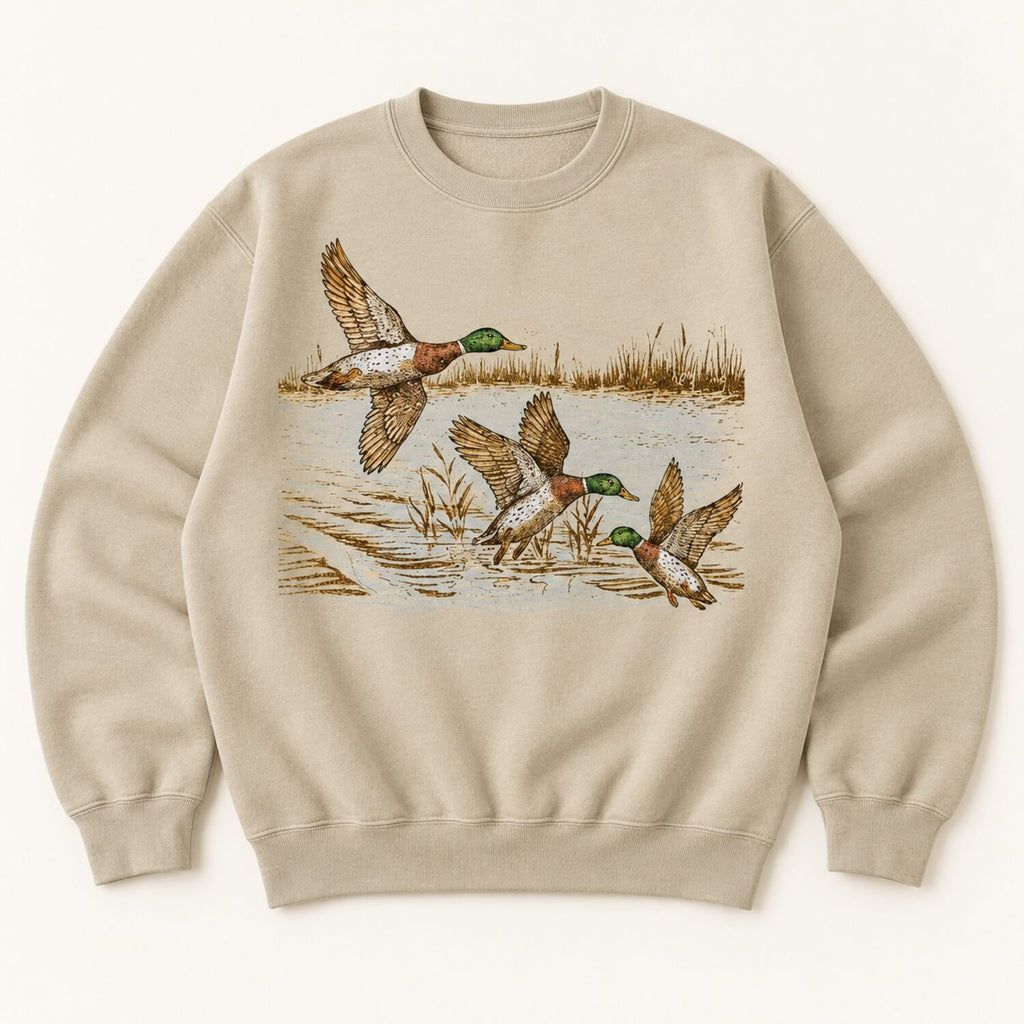 Vintage Mallard Duck Sweatshirt/Hoodie/T-shirt – Retro Wildlife Nature Graphic Crewneck