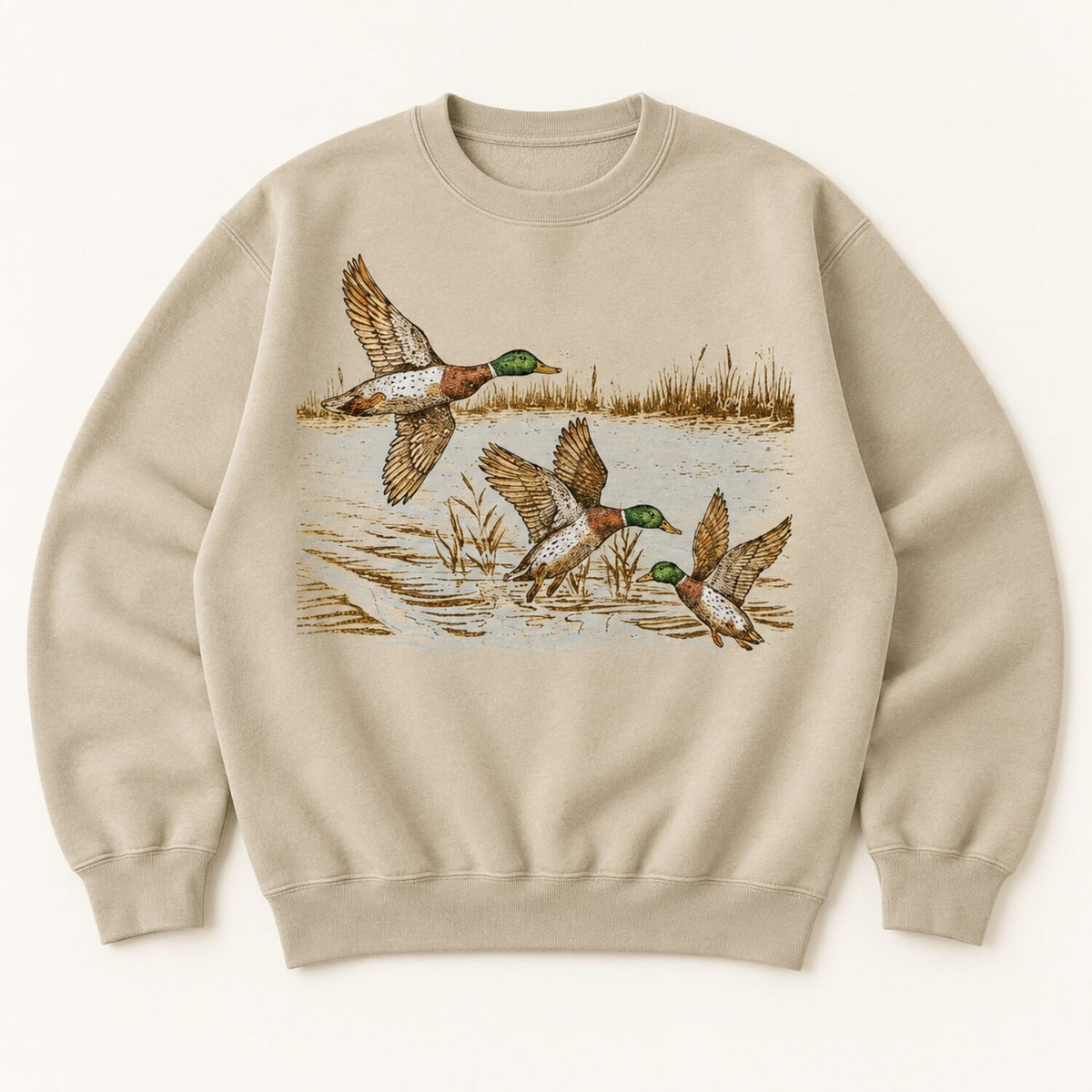 Vintage Mallard Duck Sweatshirt/Hoodie/T-shirt – Retro Wildlife Nature Graphic Crewneck
