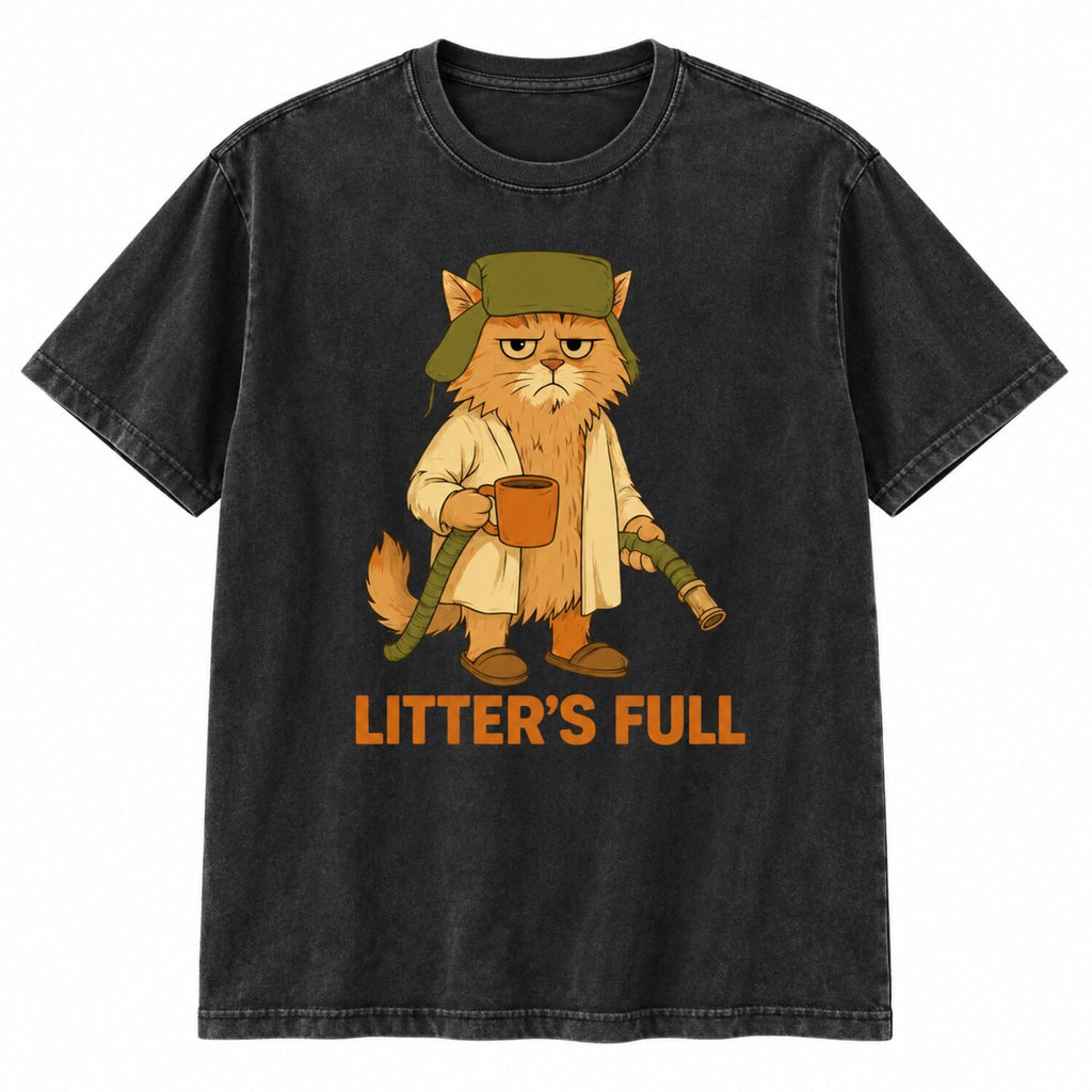 Litter’s Full Funny Cat Christmas T-Shirt/Sweatshirt/Hoodie – Retro Grumpy Cat Holiday Graphic Tee