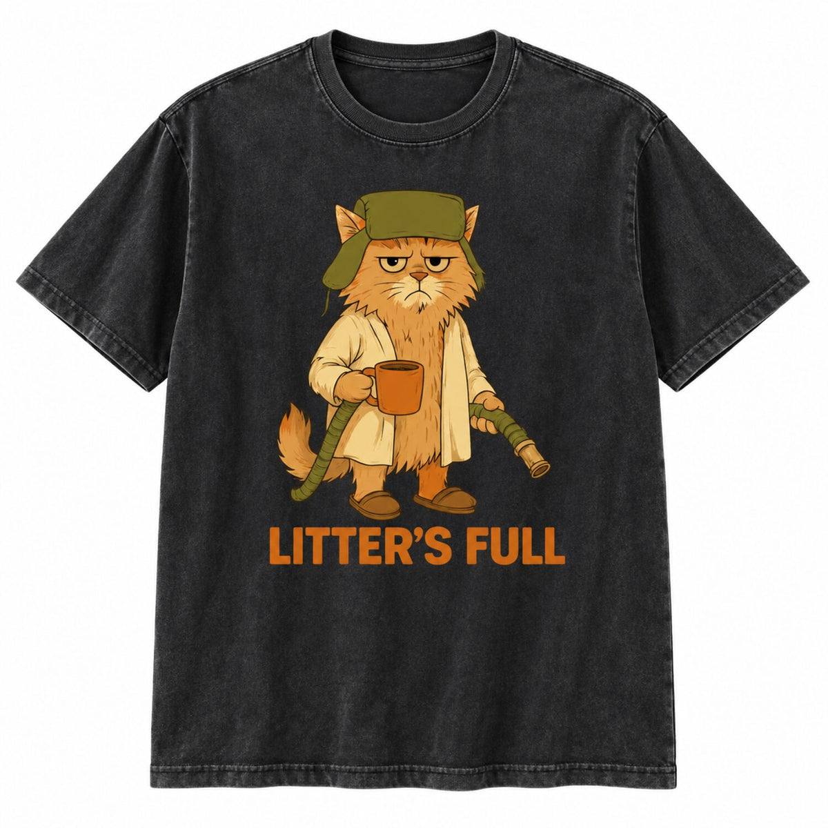 Litter’s Full Funny Cat Christmas T-Shirt/Sweatshirt/Hoodie – Retro Grumpy Cat Holiday Graphic Tee