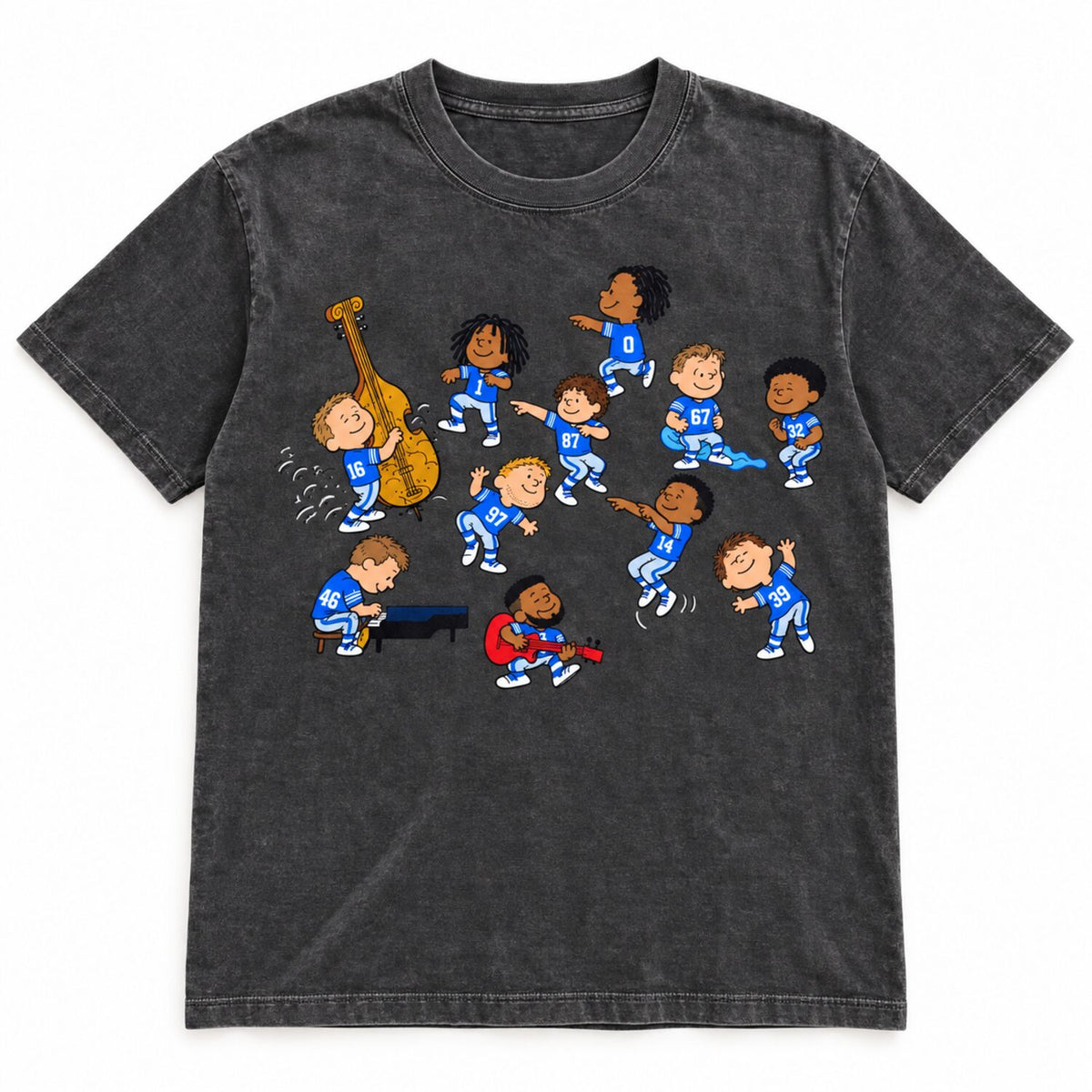 Detroit Football Dance Graphic Tee – Retro Cartoon Game Day T-Shirt/Sweatshirt/Hoodie
