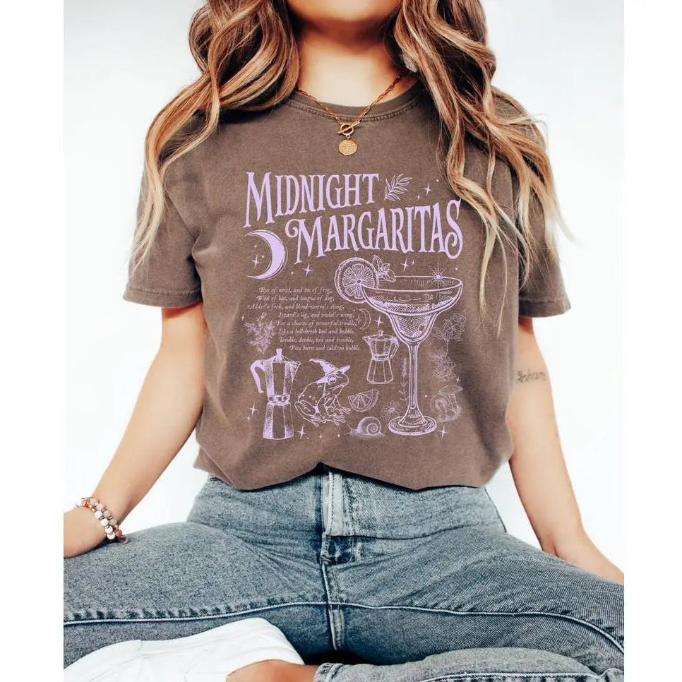Midnight Margaritas Shirt/Sweatshirt/Hoodie – Witchy Cocktail Graphic Tee for Fall