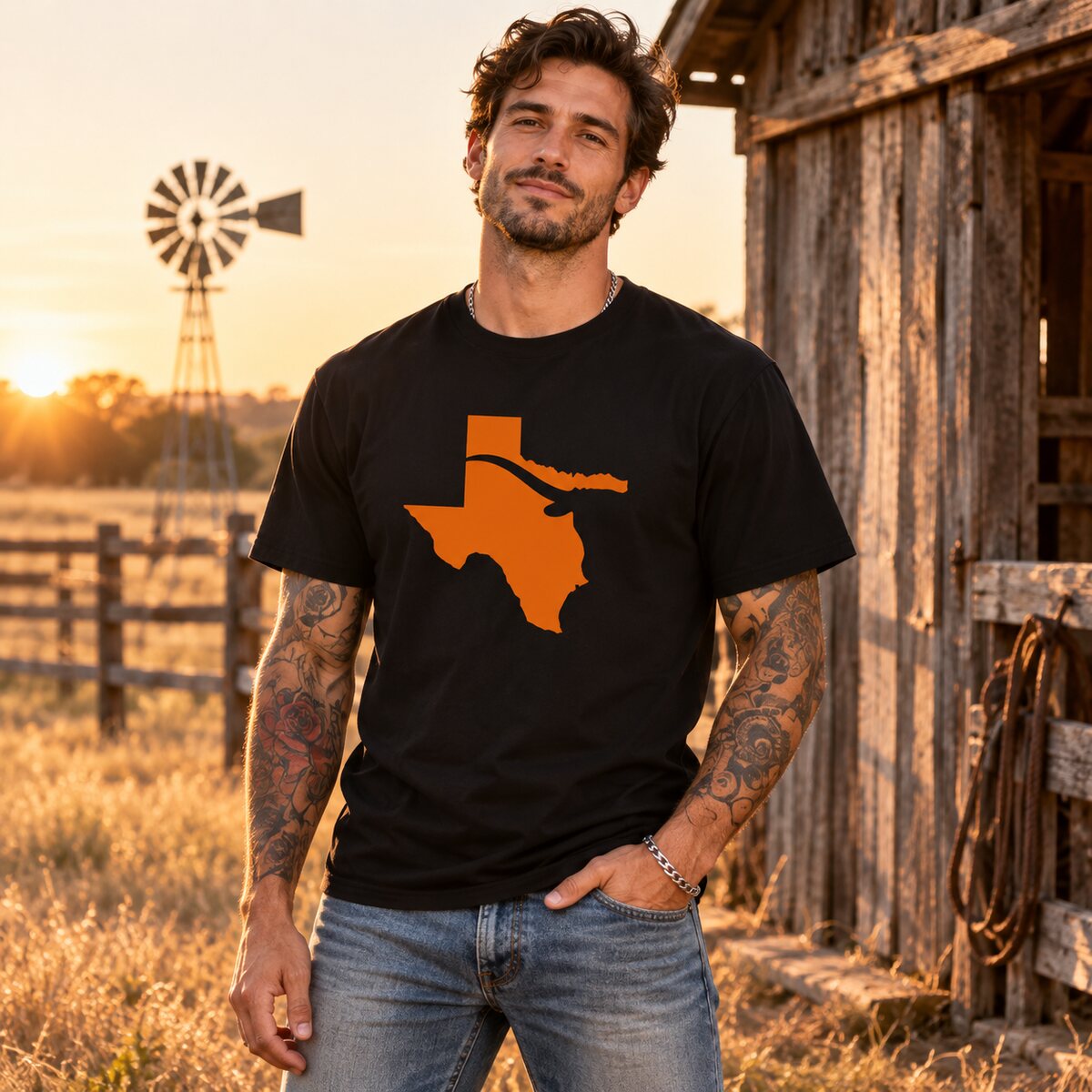 Texas Longhorn Graphic T-Shirt/Sweatshirt/Hoodie – Western State Map Casual Tee