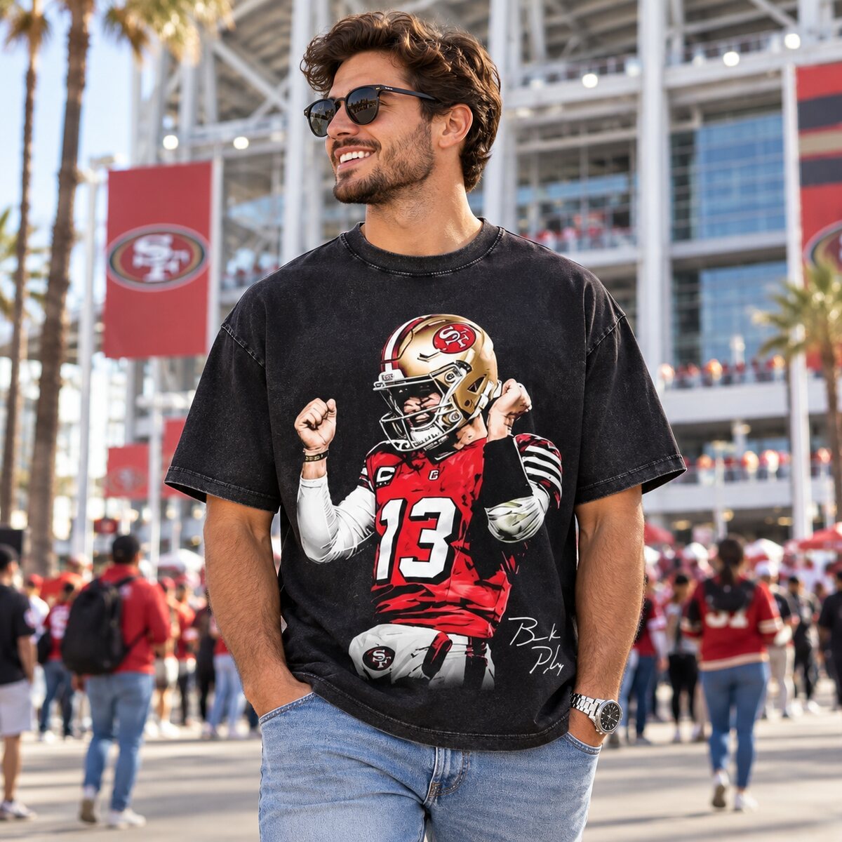 Brock Purdy #13 Vintage Washed T-Shirt/Sweatshirt/Hoodie – San Francisco Football Game Day Graphic Tee