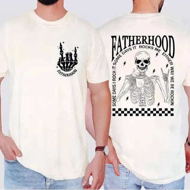Fatherhood Graphic Tee 💀 – Some Days I Rock It Vintage Dad Shirt/Sweatshirt/Hoodie