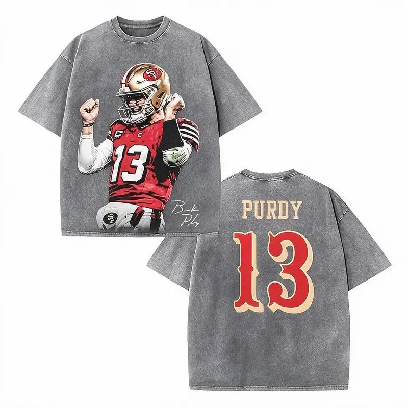 Brock Purdy #13 Vintage Washed T-Shirt/Sweatshirt/Hoodie – San Francisco Football Game Day Graphic Tee