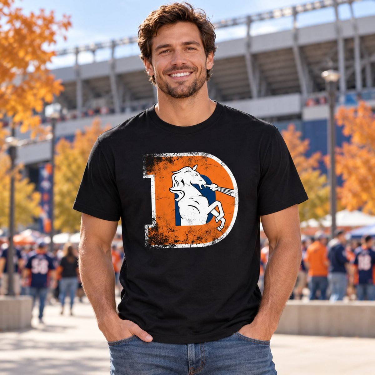 Denver Broncos Vintage Logo T-Shirt/Sweatshirt/Hoodie – Retro Football Game Day Tee