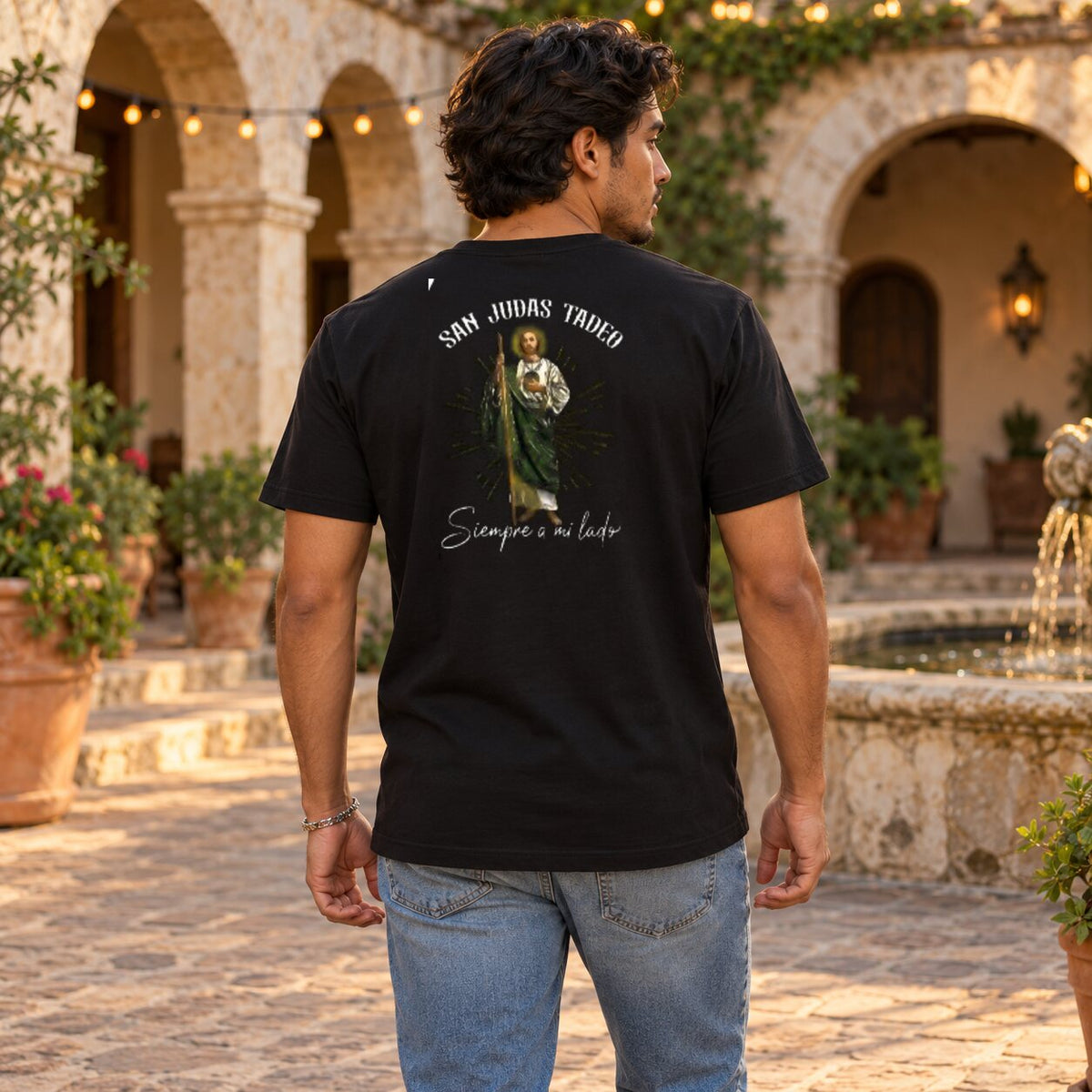 San Judas Tadeo Double-Sided Graphic Hoodie/Sweatshirt/T-Shirt – Siempre a Mi Lado Catholic Faith Tee