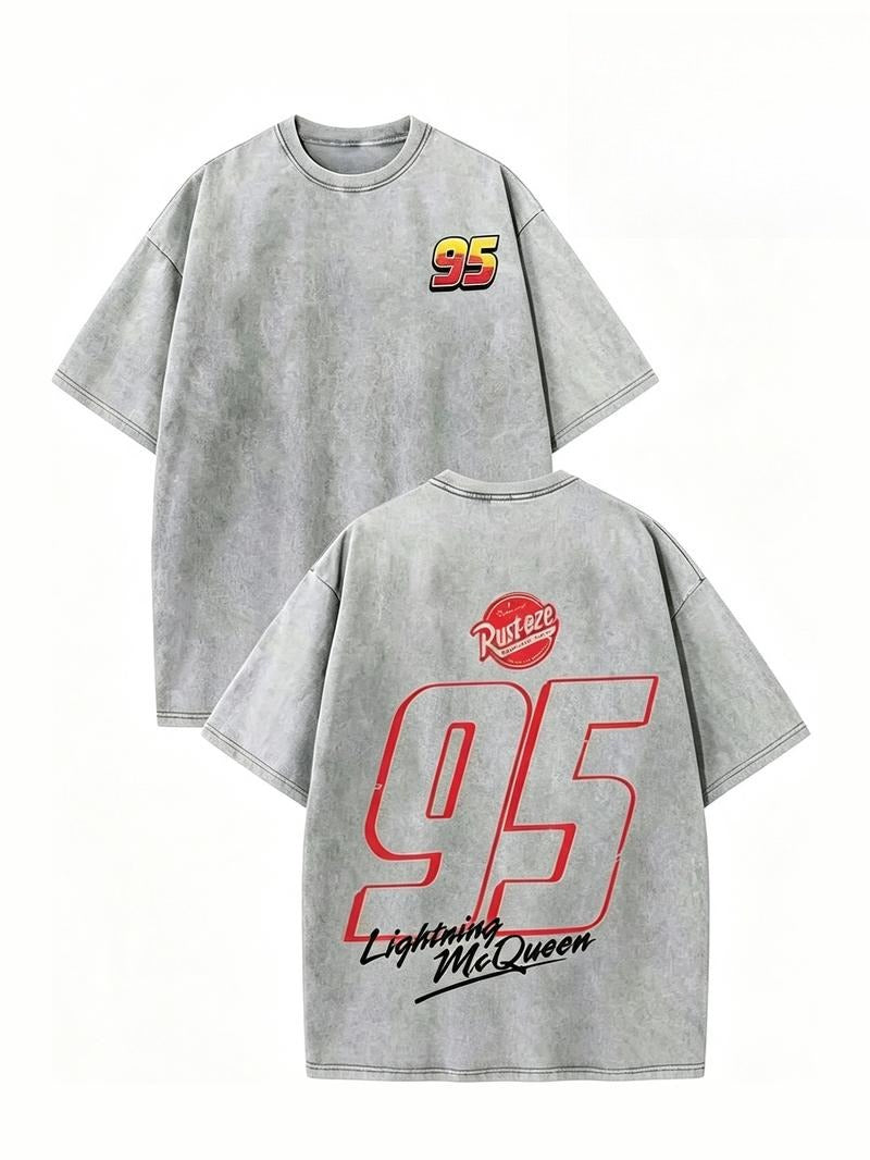 Vintage Washed Racing Graphic Tee – Oversized Y2K Motorsport Streetwear T-Shirt/Sweatshirt/Hoodie