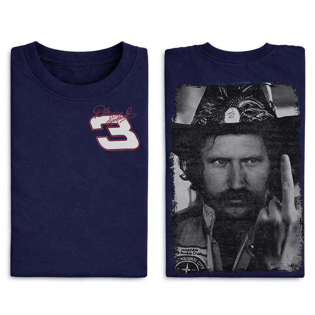 Dale Earnhardt  Middle Finger Vintage Racing Rebel T-Shirt/Sweatshirt/Hoodie – Nascar Lovers Racing Graphic  Tee