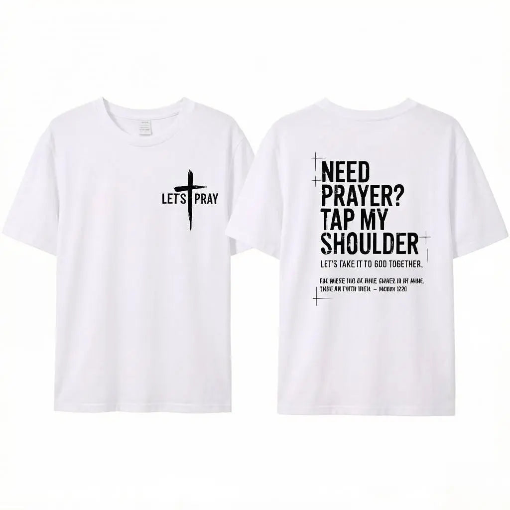 Need Prayer Hoodie - Tap My Shoulder Let’s Pray Christian Faith Sweatshirt, Bible Verse Matthew 18:20, Religious Inspirational Fall Winter Outfit Womenswear