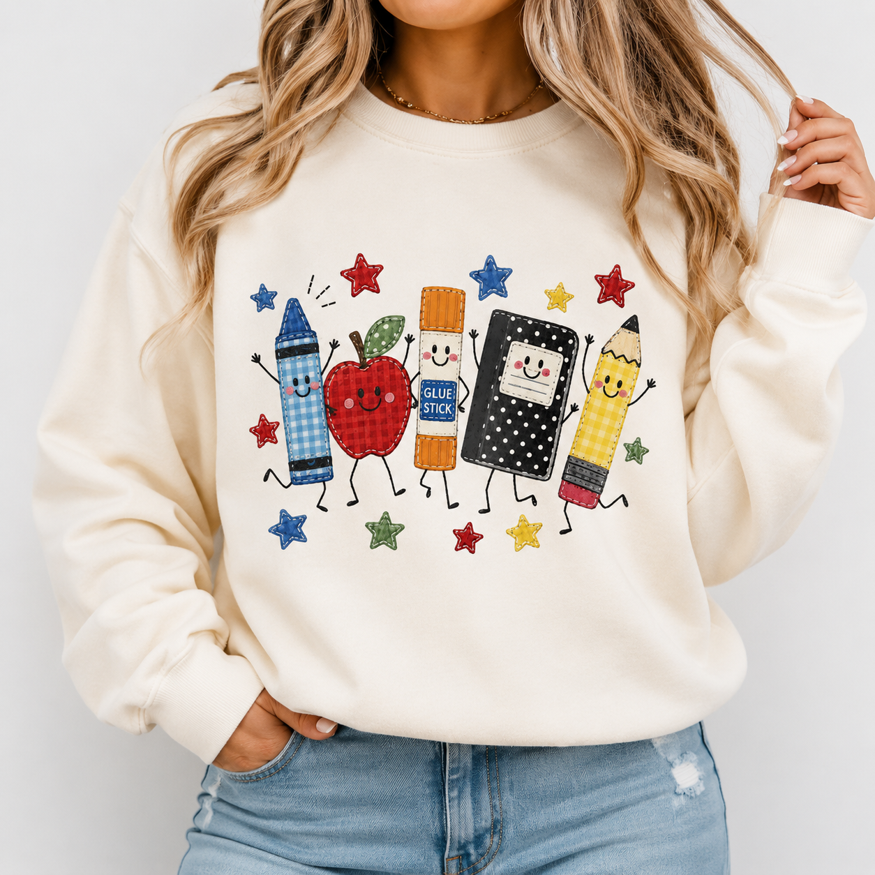 Teacher School Supplies Graphic T-Shirt/Sweatshirt/Hoodie – Cute Back to School Cotton Tee