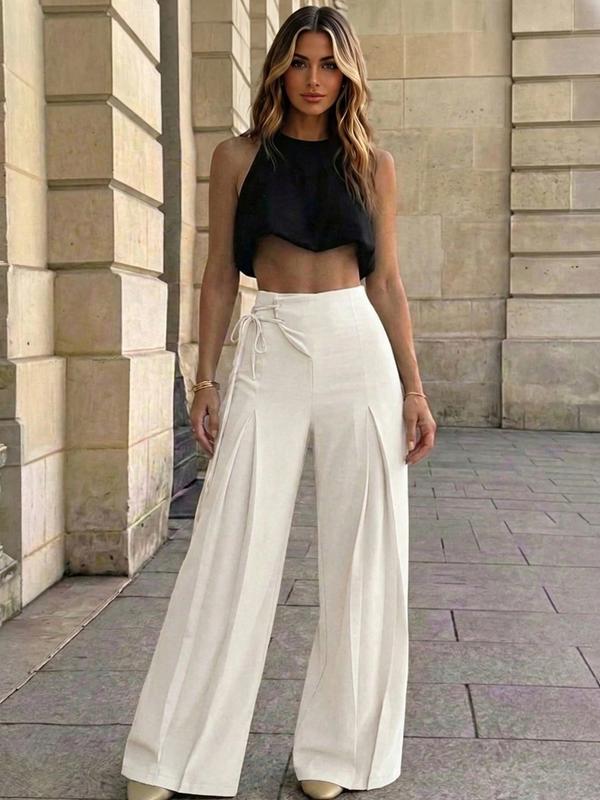 Women’s High-Waist Wide-Leg Pants – Pleated Tailored Casual Trousers