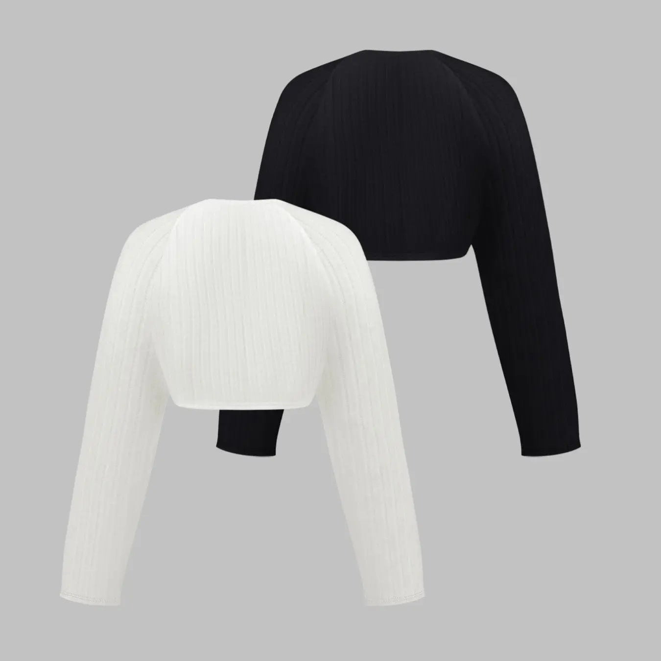 Women's Cropped Knit Bolero Cardigan – Long Sleeve Open Front Shrug, Minimalist Layering Top