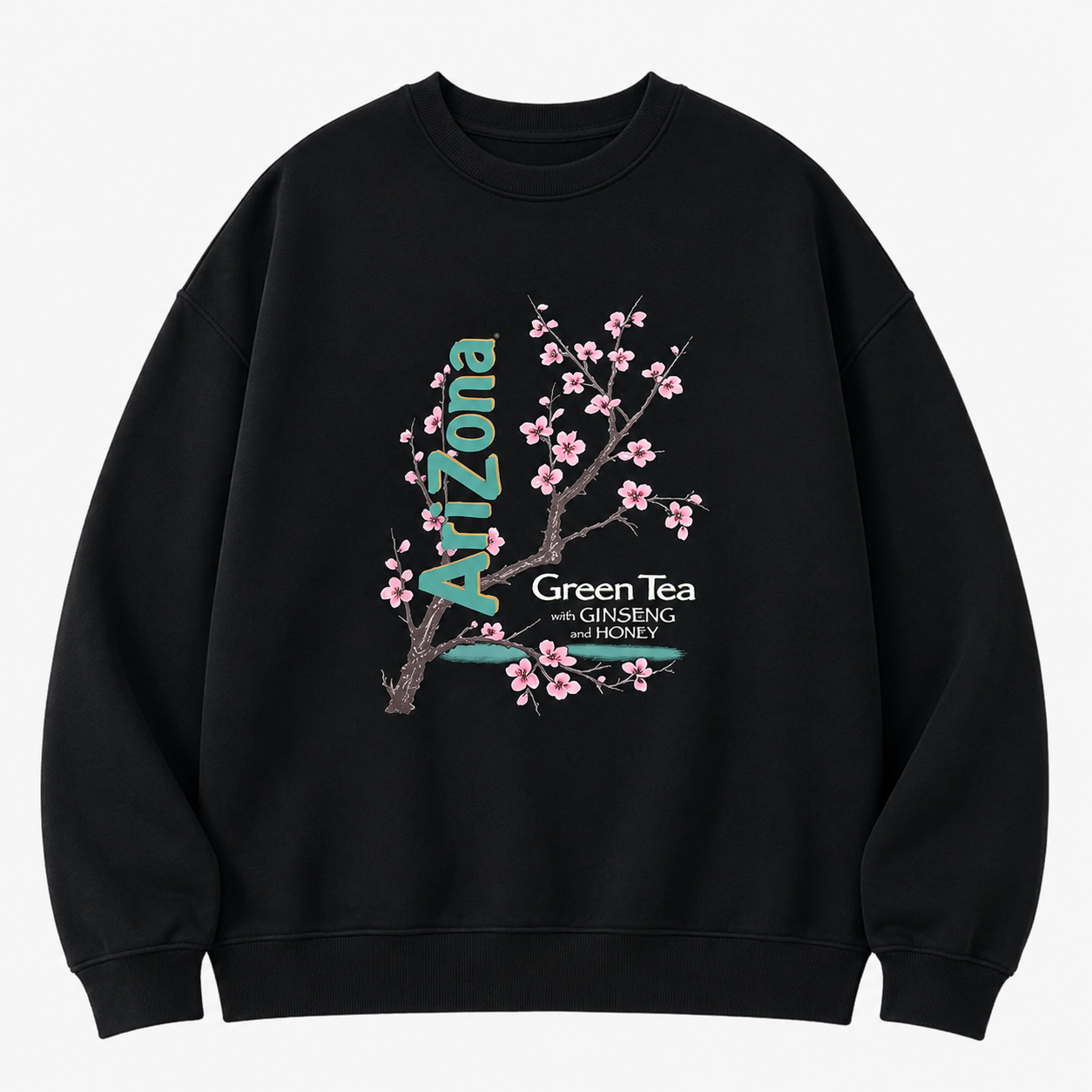 Green Tea Cherry Blossom Graphic T-Shirt/Sweatshirt/Hoodie– Vintage Arizona Floral Streetwear Tee
