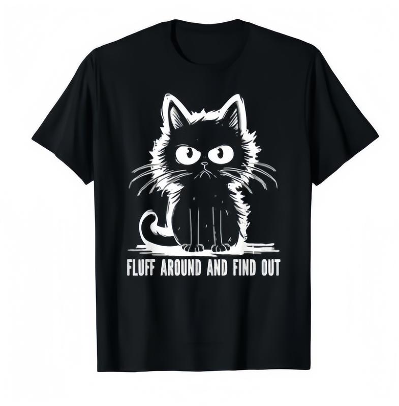 Funny Cat Shirt: Fluff Around And Find Out Graphic Tee, Cute Savage Cat Slogan, Sarcastic Humor, Unisex, Ideal Gift for Cat Lovers