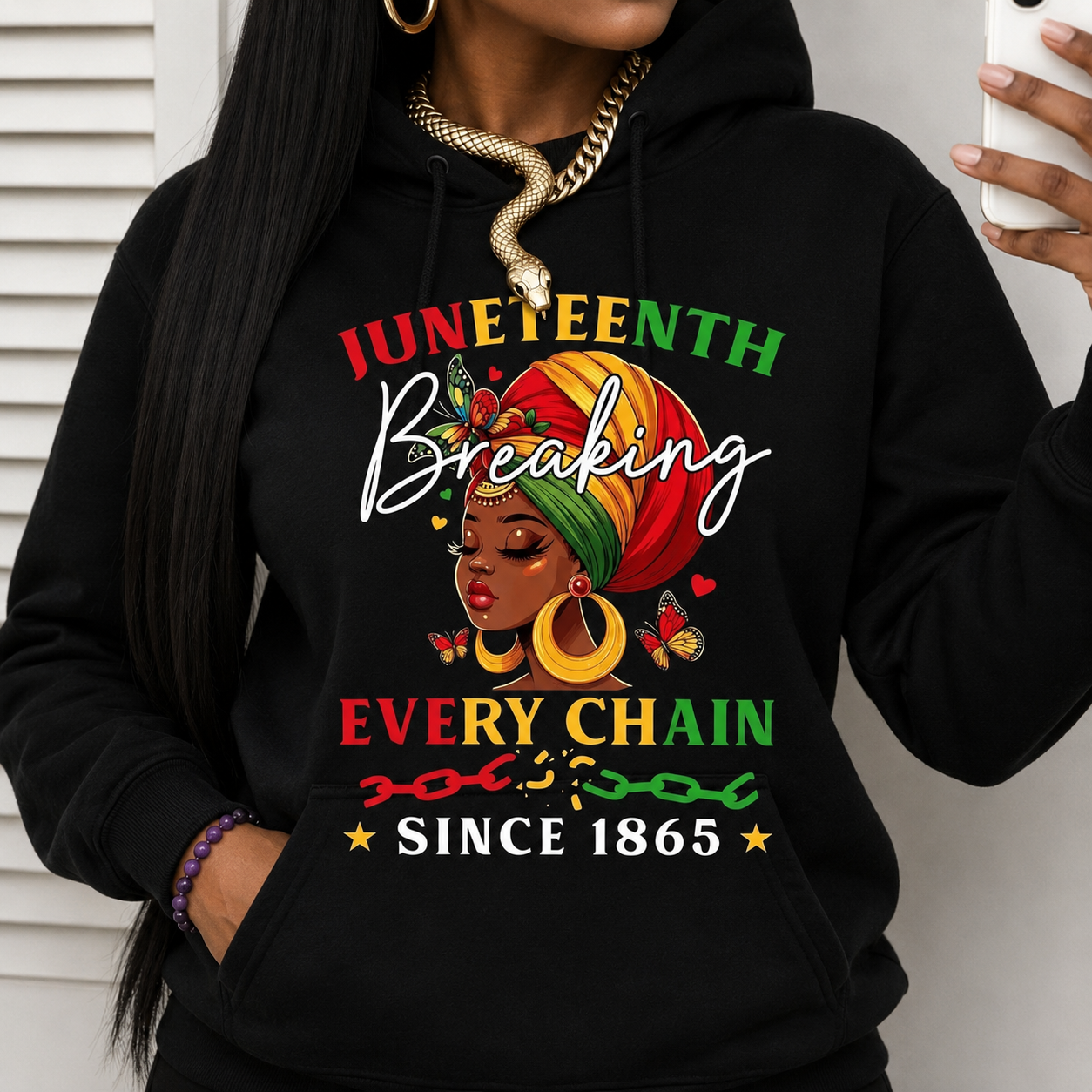 Juneteenth Queen Tee /Sweatshirt/Hoodie👑 – Breaking Every Chain Since 1865