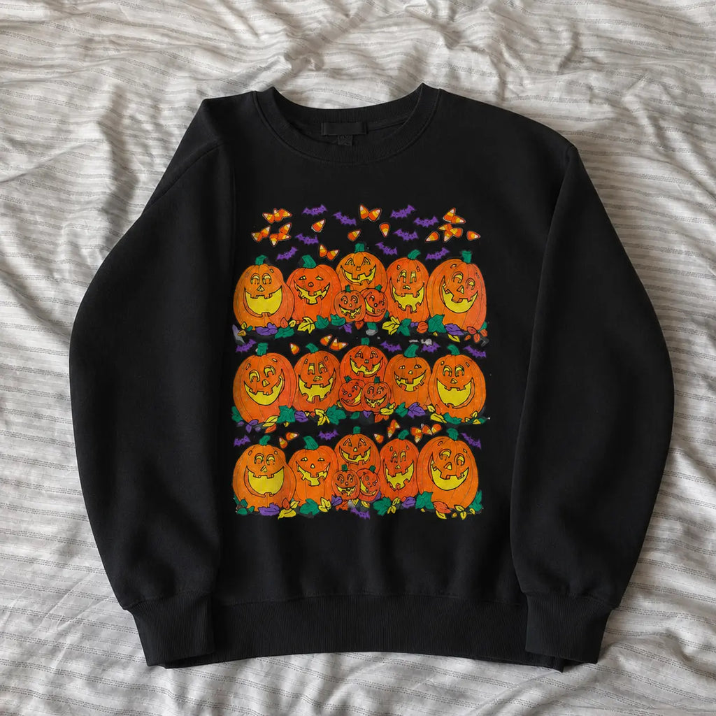 🎃Retro Halloween Pumpkin Sweatshirt/Hoodie/T-Shirt – Vintage Jack-O’-Lantern Graphic Crewneck