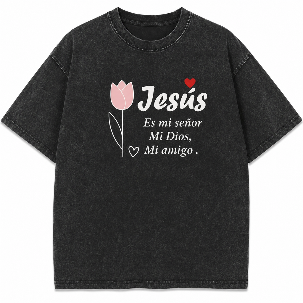 Spanish Christian Jesus Graphic T-Shirt/Sweatshirt/Hoodie – Floral Faith Quote Cotton Tee