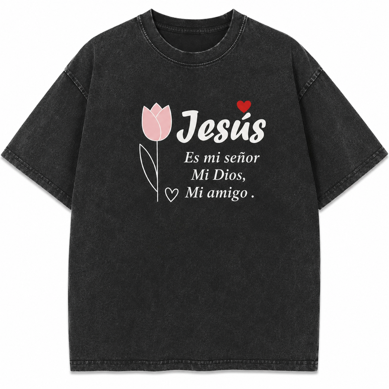 Spanish Christian Jesus Graphic T-Shirt/Sweatshirt/Hoodie – Floral Faith Quote Cotton Tee