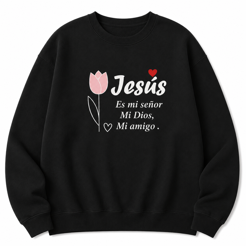 Spanish Christian Jesus Graphic T-Shirt/Sweatshirt/Hoodie – Floral Faith Quote Cotton Tee