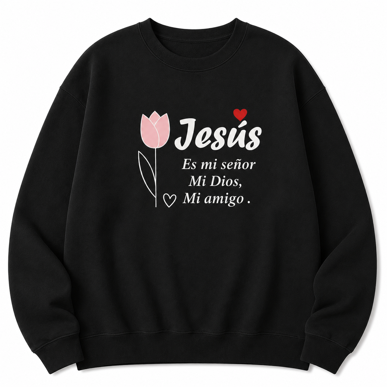 Spanish Christian Jesus Graphic T-Shirt/Sweatshirt/Hoodie – Floral Faith Quote Cotton Tee