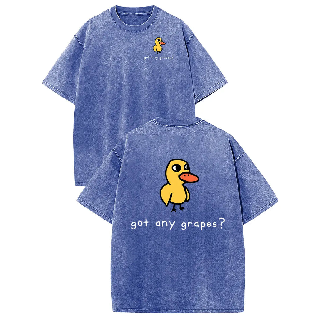 Got Any Grapes? Funny Duck Graphic T-Shirt/Sweatshirt/Hoodie – Vintage Washed Cotton Streetwear Tee